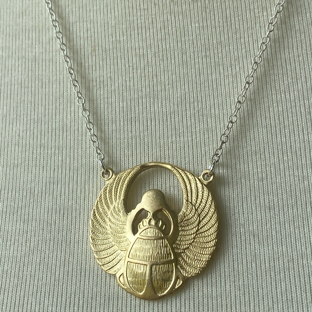 Scarab necklace Egyptian pendant